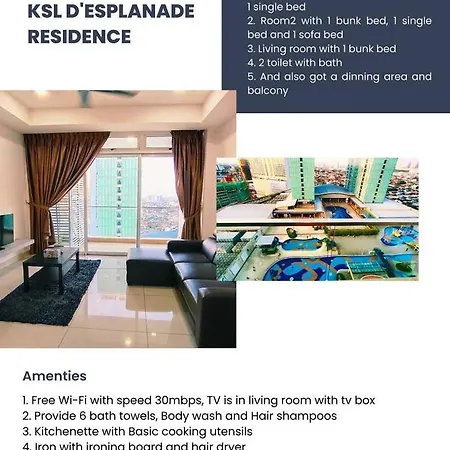 Ksl City Mall D'Esplanade Apt 10Min To Ciq, Near To Legoland Johor Bahru Exterior photo